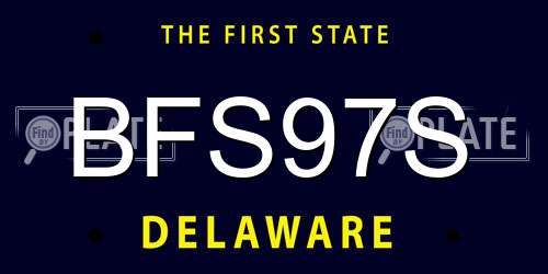 BFS97S Delaware License Plate