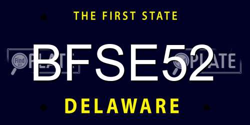 BFSE52 Delaware License Plate
