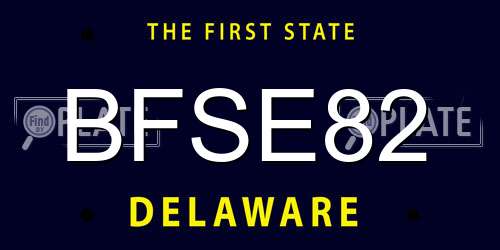 BFSE82 Delaware License Plate