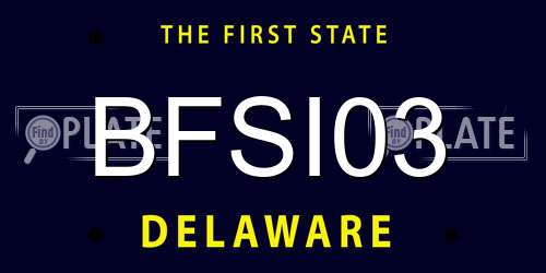 BFSI03 Delaware License Plate