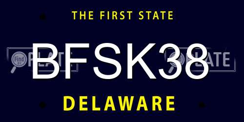 BFSK38 Delaware License Plate