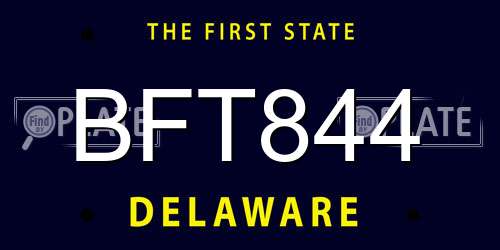 BFT844 Delaware License Plate