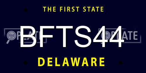 BFTS44 Delaware License Plate
