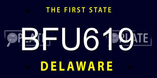 BFU619 Delaware License Plate