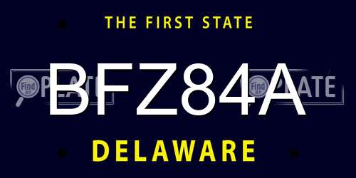 BFZ84A Delaware License Plate