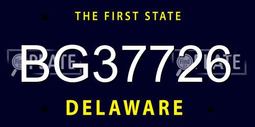 BG37726 Delaware License Plate