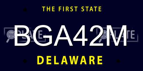BGA42M Delaware License Plate