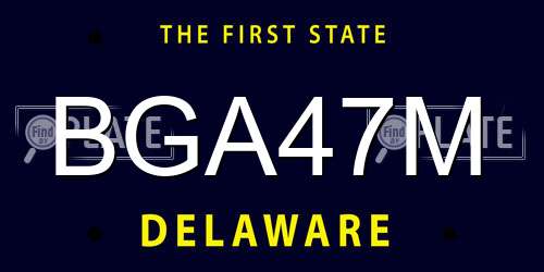BGA47M Delaware License Plate