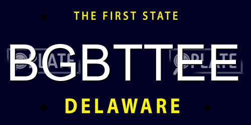 BGBTTEE Delaware License Plate