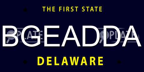 BGEADDA Delaware License Plate