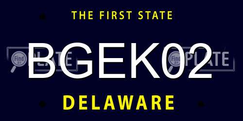 BGEK02 Delaware License Plate