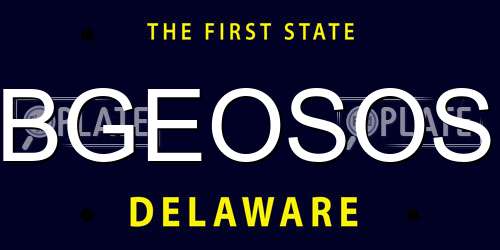 BGEOSOS Delaware License Plate
