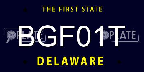 BGF01T Delaware License Plate