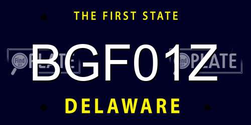 BGF01Z Delaware License Plate