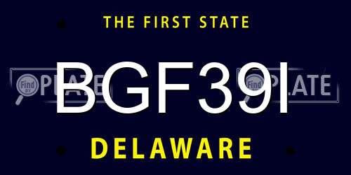 BGF39I Delaware License Plate