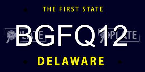 BGFQ12 Delaware License Plate