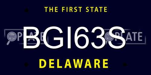 BGI63S Delaware License Plate