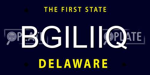 BGILIIQ Delaware License Plate