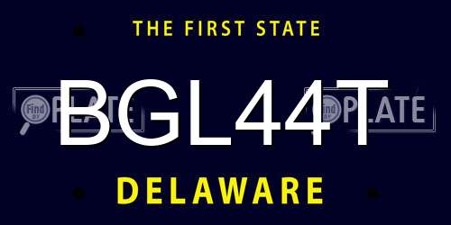 BGL44T Delaware License Plate