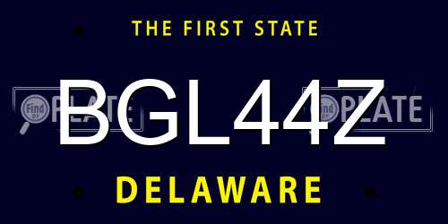 BGL44Z Delaware License Plate
