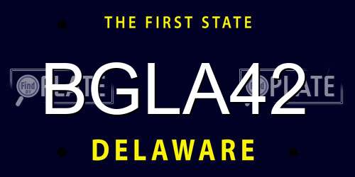 BGLA42 Delaware License Plate