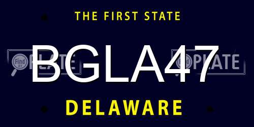 BGLA47 Delaware License Plate