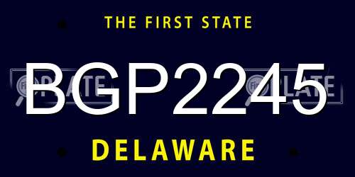 BGP2245 Delaware License Plate