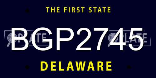BGP2745 Delaware License Plate