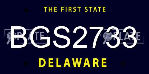 BGS2733 Delaware License Plate