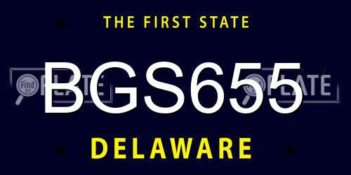 BGS655 Delaware License Plate