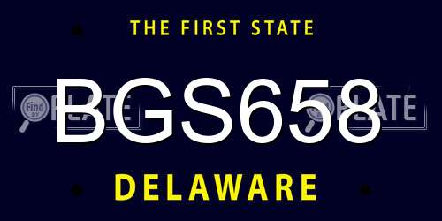 BGS658 Delaware License Plate
