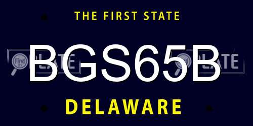 BGS65B Delaware License Plate