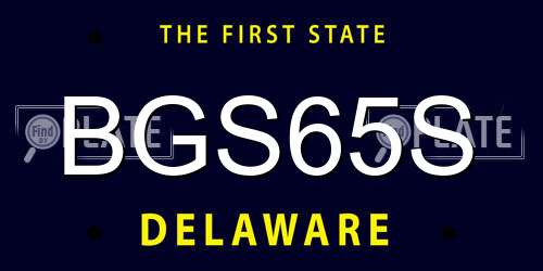 BGS65S Delaware License Plate