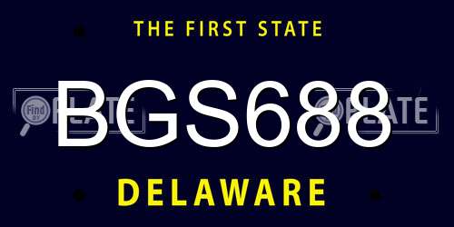BGS688 Delaware License Plate
