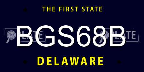 BGS68B Delaware License Plate