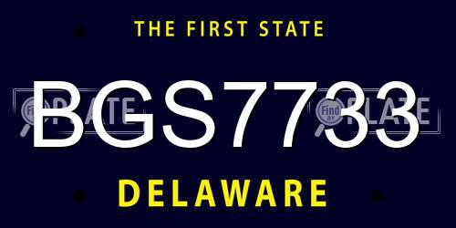 BGS7733 Delaware License Plate