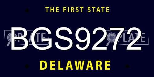 BGS9272 Delaware License Plate