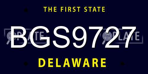 BGS9727 Delaware License Plate