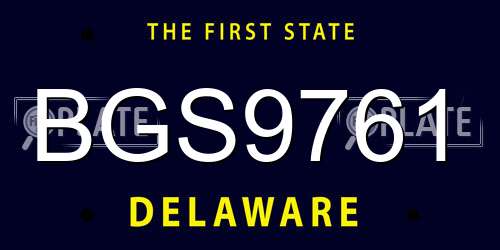 BGS9761 Delaware License Plate