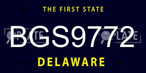 BGS9772 Delaware License Plate