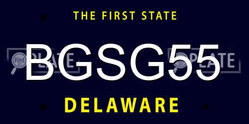 BGSG55 Delaware License Plate