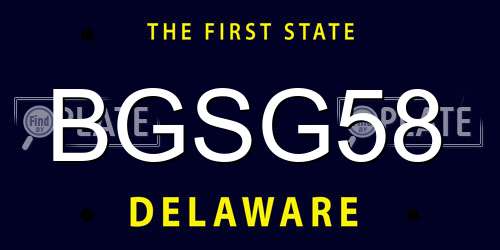 BGSG58 Delaware License Plate