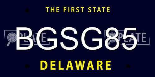 BGSG85 Delaware License Plate