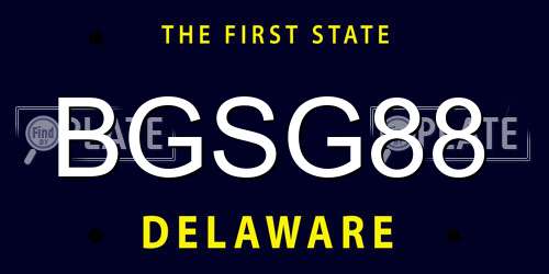 BGSG88 Delaware License Plate