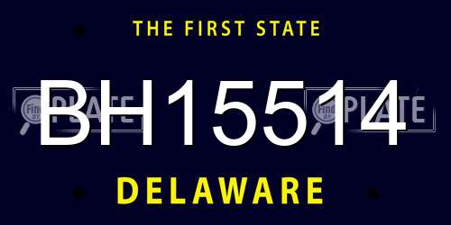 BH15514 Delaware License Plate