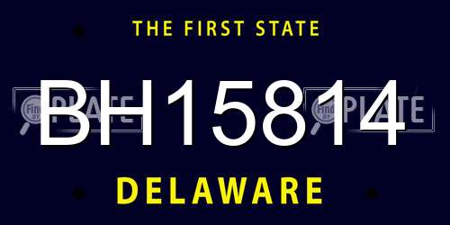 BH15814 Delaware License Plate