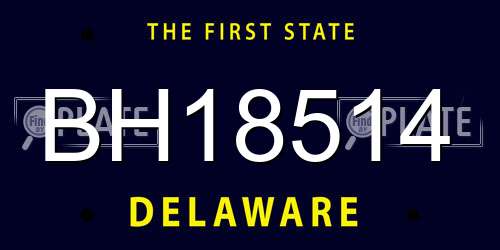 BH18514 Delaware License Plate