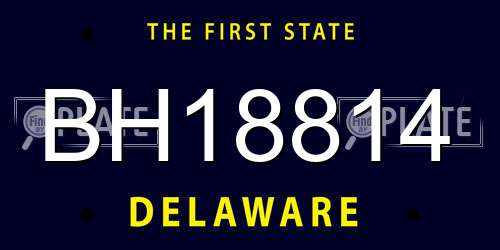 BH18814 Delaware License Plate