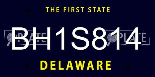 BH1S814 Delaware License Plate