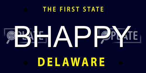 BHAPPY Delaware License Plate